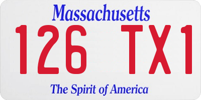 MA license plate 126TX1