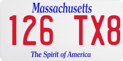 MA license plate 126TX8