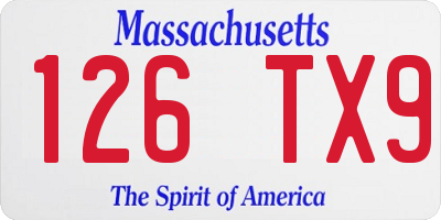 MA license plate 126TX9