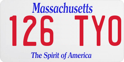 MA license plate 126TY0