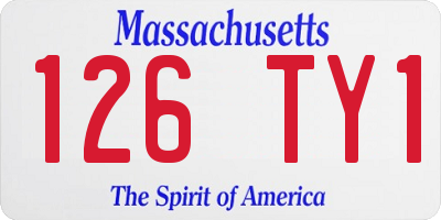 MA license plate 126TY1