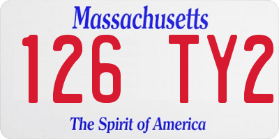 MA license plate 126TY2