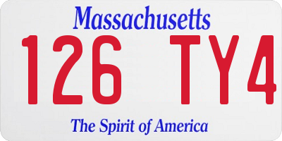 MA license plate 126TY4