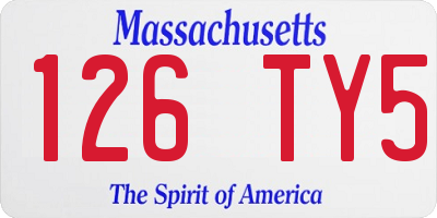 MA license plate 126TY5