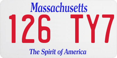 MA license plate 126TY7