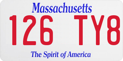 MA license plate 126TY8