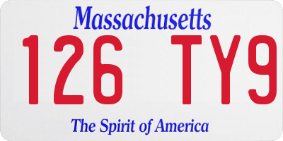 MA license plate 126TY9
