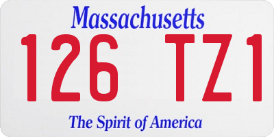 MA license plate 126TZ1