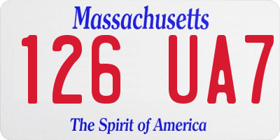 MA license plate 126UA7
