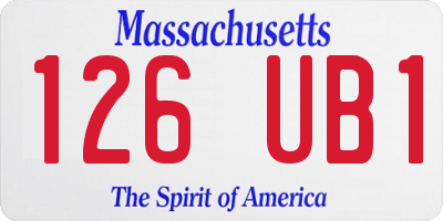 MA license plate 126UB1