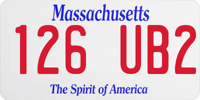 MA license plate 126UB2