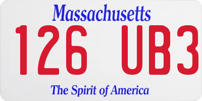 MA license plate 126UB3