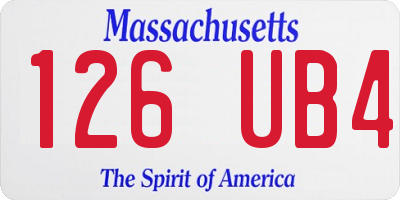 MA license plate 126UB4