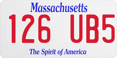 MA license plate 126UB5