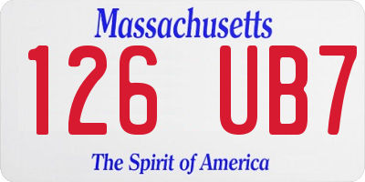 MA license plate 126UB7