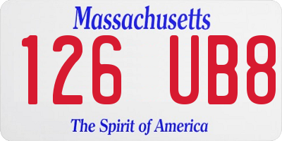 MA license plate 126UB8