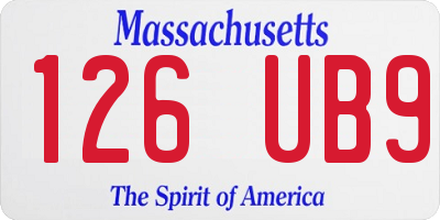 MA license plate 126UB9