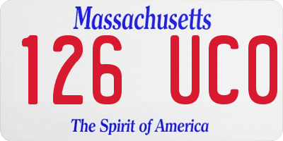 MA license plate 126UC0