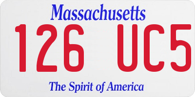 MA license plate 126UC5