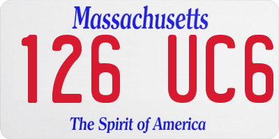 MA license plate 126UC6