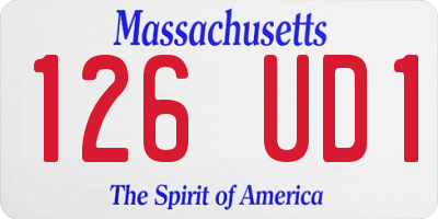 MA license plate 126UD1
