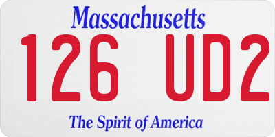 MA license plate 126UD2