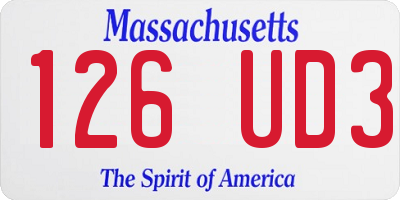 MA license plate 126UD3