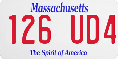 MA license plate 126UD4