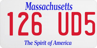 MA license plate 126UD5