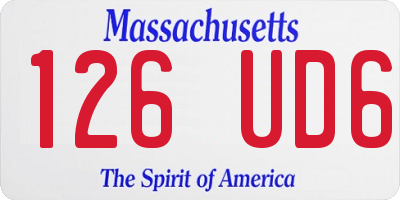 MA license plate 126UD6