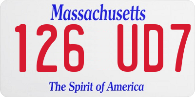 MA license plate 126UD7