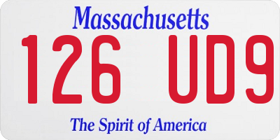 MA license plate 126UD9