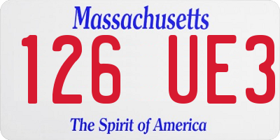 MA license plate 126UE3