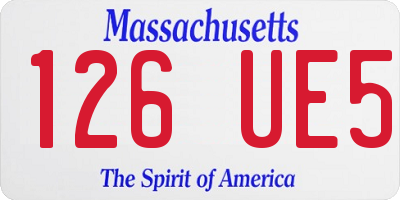 MA license plate 126UE5