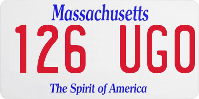 MA license plate 126UG0