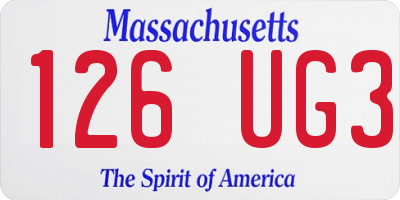 MA license plate 126UG3