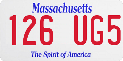 MA license plate 126UG5