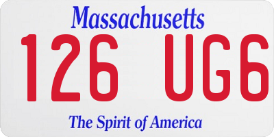 MA license plate 126UG6