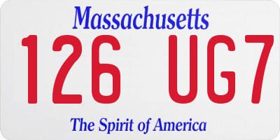 MA license plate 126UG7