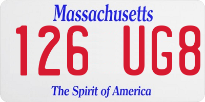 MA license plate 126UG8