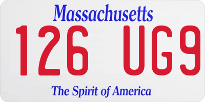 MA license plate 126UG9