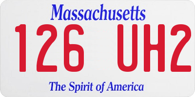 MA license plate 126UH2