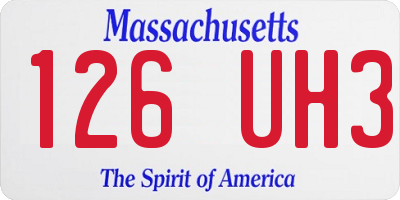 MA license plate 126UH3