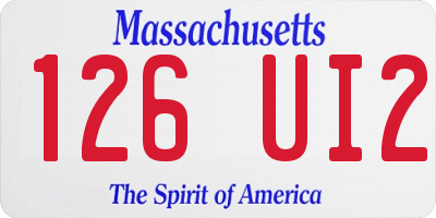 MA license plate 126UI2