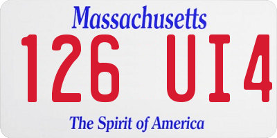 MA license plate 126UI4