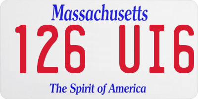MA license plate 126UI6