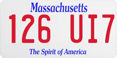 MA license plate 126UI7