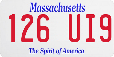 MA license plate 126UI9
