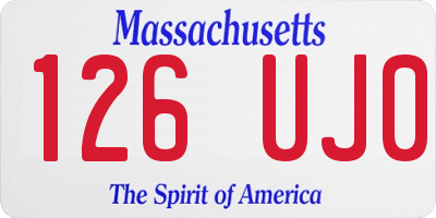 MA license plate 126UJ0