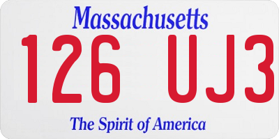 MA license plate 126UJ3
